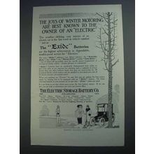 1913 Electric Storage Battery Exide Batteries Ad