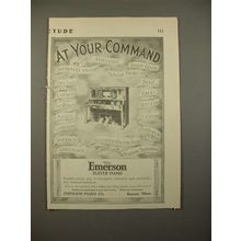 1913 Emerson Player Piano Ad - At Your Command