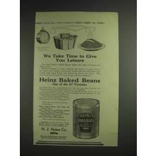1914 Heinz Baked Beans Ad - We Take Time