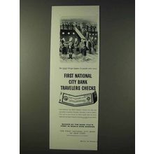 1960 First National City Bank Travelers Checks Ad