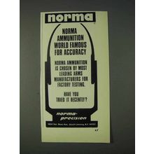 1972 Norma Ammunition Ad - World Famous Accuracy
