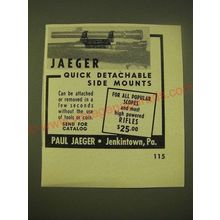 1949 Paul Jaeger Ad - Jaeger quick detachable side mounts