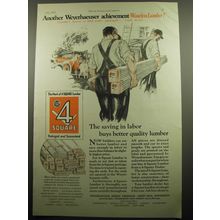1928 Weyerhaeuser 4 Square Lumber Ad - Wasteless Lumber