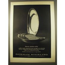 1961 Gorham Sterling Puritan Oval Bread Tray Advertisement - speaks softly