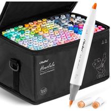 Ohuhu Alcohol Brush Markers 168-Color Art Marker Set Double Tipped Alcohol-Based