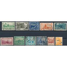 11 Stamp Selection - Saarland - Used Hinged