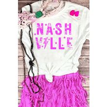 White NASHVILLE Star Graphic Crewneck T Shirt
