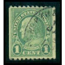 Used 597 1c Benjamin Franklin Just Clears M09797