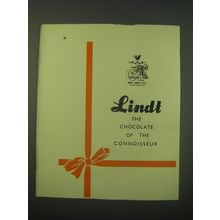 1953 Lindt Chocolate Ad - Lindt the Chocolate of the Connoisseur