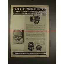 1961 Exakta VXIIa Camera Ad - New Exakta Breakthrough!!