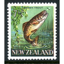 NEW ZEALAND 1968 Definitive, Brown Trout 7½c - Mint Never Hinged