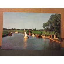 RIVER ANT from LUDHAM BRIDGE, NORFOLK BROADS. used postcard 1962 pm /