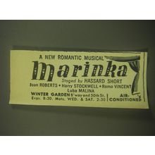 1945 Marinka Play Advertisement - A new Romantic musical Marinka