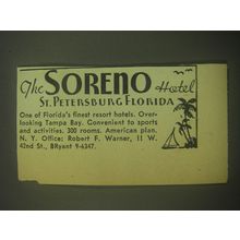1945 The Soreno Hotel Advertisement - St. Petersburg Florida