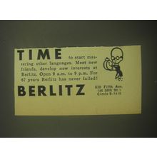 1945 Berlitz School of Languages Ad - Time to start mastering other languages