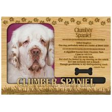 Clumber Spaniel Engraved Wood Picture Frame Magnet