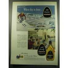 1949 Schenley Whiskey Ad - North or South - When day is done.. you deserve