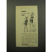 1950 De Pinna Swim Suits Ad - Nylon for water sprites