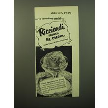 1950 Ricciardi French Chocolate Ice Cream Ad - Serve something special