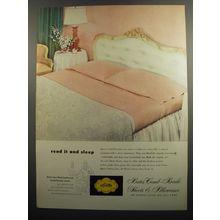 1952 Bates Comb-Percale Sheets & Pillowcases Ad - Read it and sleep