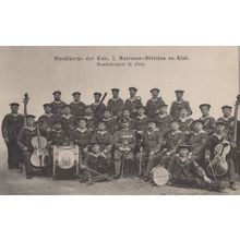 Matrosen Division Zu Kiel Musikkorps German Military Band Postcard