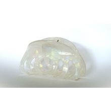 Pearly white iridescent hair claw clip for medium fine hair