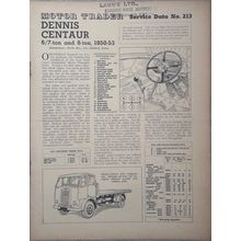 DENNIS CENTAUR 1950-53 MOTOR TRADER SERVICE BOOKLET No. 213