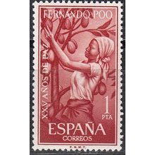 Fernando Poo 1965 Michel 236 Neuf ** Cote (2002) 0.50 Euro Femme avec le récolte