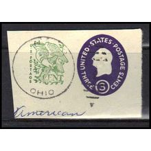 Used U540 3c +1c George Washington Very Fine Cut Square Z2864