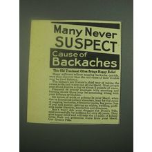 1939 Doan's Pills Ad - Many Never Supsect Backaches