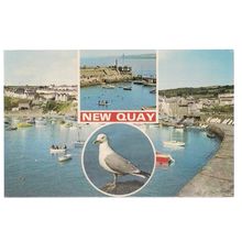 multiview, NEW QUAY, DYFED..unused vintage postcard by E T W Dennis.. #