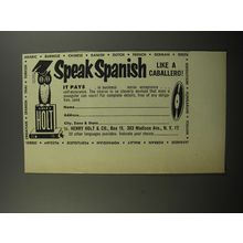 1956 Henry Holt & Co. Ad - Speak Spanish like a Caballero