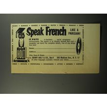 1956 Henry Holt & Co. Ad - Speak French like a Parisian!