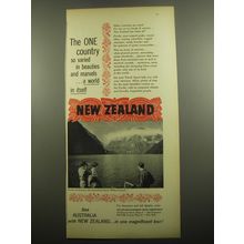 1960 New Zealand Government Travel Commissioner Ad - The one country so varied