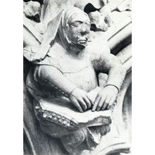 Zither Player Carving Sculpture Minster Beverley Humberside Postcard