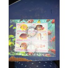 burundi x 6 values fish stamps #2