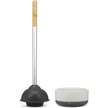 Full Circle Royal Plunge - Bathroom Toilet Plunger with Ceramic Holder and Diato