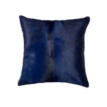 18" X 18" X 5" Navy Cowhide Pillow