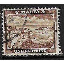 MALTA 1904-14 EDVII ¼d MULTI CROWN CA USED SG45a