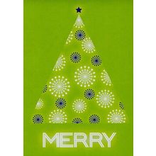 Merry - Deck The Halls - Christmas Tree Free Greeting Card - 12005