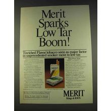 1977 Merit Cigarettes Ad - Sparks Low Tar Boom