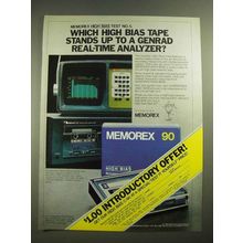 1980 Memorex High Bias Cassette Ad - Genrad Real-Time Analyzer