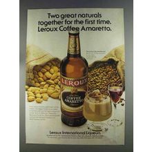 1980 Leroux Coffee Amaretto Liqueur Ad - Naturals