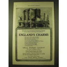 1924 Great Western Railway Ad - Kenilworth Castle - England's Charms