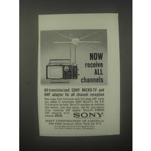 1963 Sony Micro-TV Ad - Now receive all channels