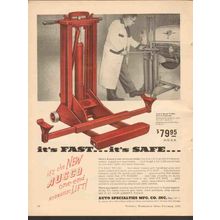 AUTO SPECIALTIES MFG CO 1955 fast safe AUSCO hydraulic lift vintage ad