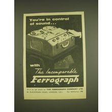 1963 Ferrograph Company Ad - You're in control of sound