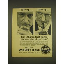 1963 Player's Whiskey Flake Tobacco Ad - Open up.. Light up..