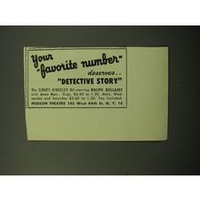 1950 Detective Story Play Ad - Your favorite number deserves
