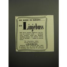 1952 Linjebuss Swedish Trans-European Bus Lines Ad - See more in Europe